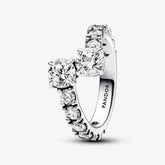 Pandora Band-Ring für Damen - Glitzernder Überlappender, Sterling-Silber